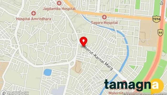 map of JUST CLICK Computer support and services in Karnal