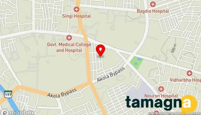 map of Jyoti Chemporium Audio visual equipment supplier, Computer security service, Electronics store, Industrial chemicals wholesaler, Laboratory equipment supplier in Akola