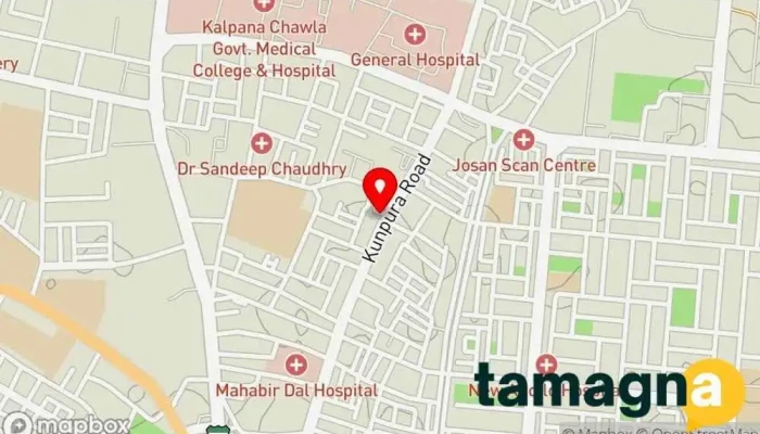 map of Reliance Digital Electronics store, Appliance store, Cell phone accessory store, Computer accessories store, Refrigerator store in Karnal