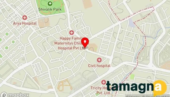 map of Varsha Computech-Assembled Computer Computer store, Computer software store, Printer repair service, Security system supplier in Chandigarh